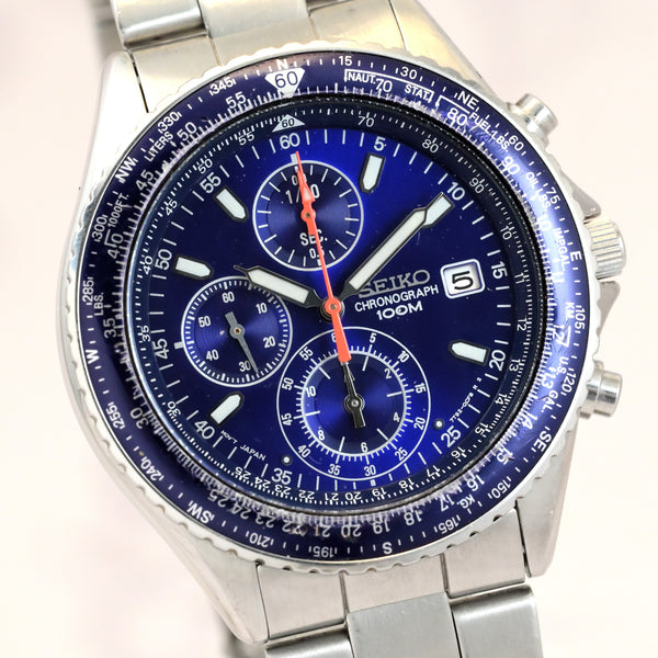 Seiko Flightmaster Chronograph Ref.7T92-0CF0 Stainless Quartz Watch