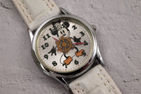 SEIKO Disney Mickey Mouse watch 32mm Silver dial QUARTZ Ref.V533-6B60 Working