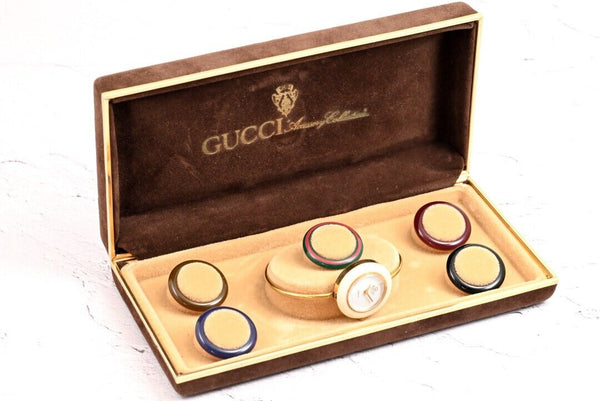 Vintage Gucci Change bezel watch bangle watch QUARTZ 6 colors Cal.6820 w/Box