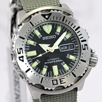 Seiko SKX779 Men's Watch Black Monster Divers 200m NATO strap Ref.7S26-0350