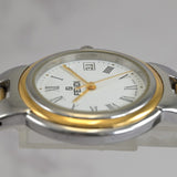 FENDI 34mm White Dial OROLOGI Silver/Gold Stainless Swiss Unisex Watch 980G