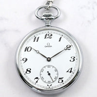 Exc+5 Vintage OMEGA Pocket Watch Hand-Winding Cal. 960 17 Jewels Working