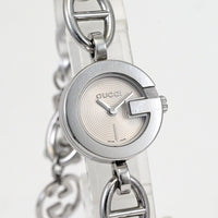 Exc+3 Vintage Gucci Charm Bracelet Cream Dial Watch Ref.107