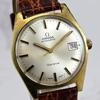 OMEGA Geneve Cal.565 Date Silver Dial Automatic Men's Watch 18KGF Ref.166.041