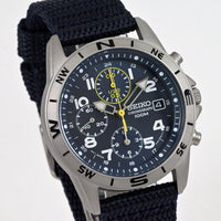 Near Mint Seiko Chronograph Blue Dial Field Military Men's Quartz Ref.7T92-0DX0