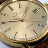 OMEGA Geneve Cal.1030 Date Gold Dial Hand-Winding Watch Ref.136.0104 Working