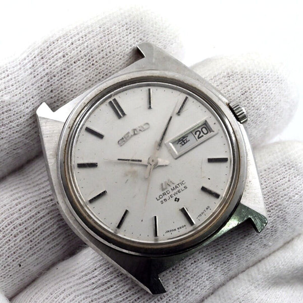 For Parts SEIKO LORDMATIC Ref.5606-7000 Runs Actually Poor Quick Set OK