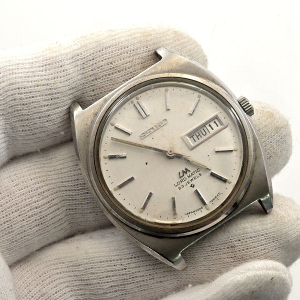 For Parts SEIKO LORDMATIC Ref.5606-7050 Runs Actually Poor Quick Set OK