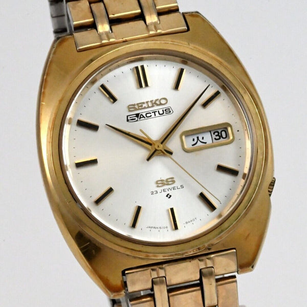 As-Is SEIKO 5 ACTUS Day/Date Ref.6106-8420 Working Actually Poor