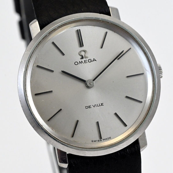 Vintage OMEGA DE VILLE 33mm Silver dial hand-winding watch Cal.620 Ref.111.077