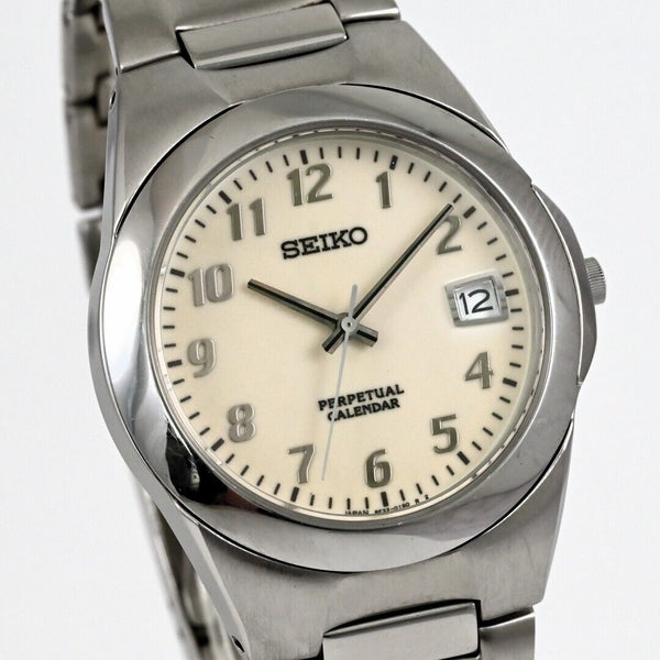 SEIKO Perpetual calendar QUARTZ Date 37mm Luminous Dial  - Ref.8F32-0130