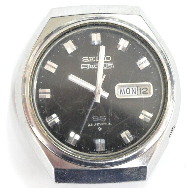 For Parts SEIKO 5 ACTUS SS Ref.6106-8680 Runs Actually Poor Condition Poor