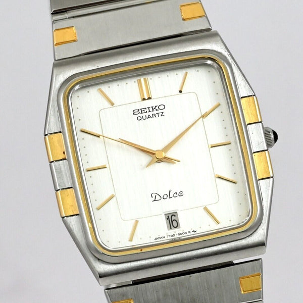 Seiko Dolce QUARTZ Octagon Shape date Gold Filled Case Ref.7732-5000 Runs