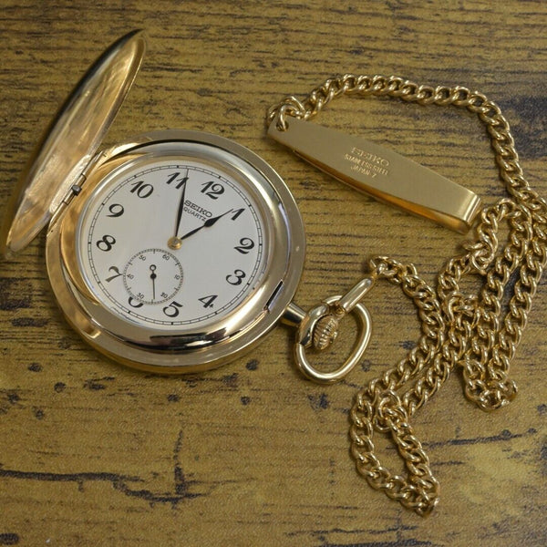 SEIKO Quartz Pocket watch Gold Tone Ref.7N07-0010 Gift by the Prime Minister