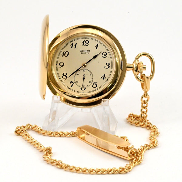 SEIKO Quartz Pocket watch Gold Tone Ref.7N07-0010 Gift by the Prime Minister