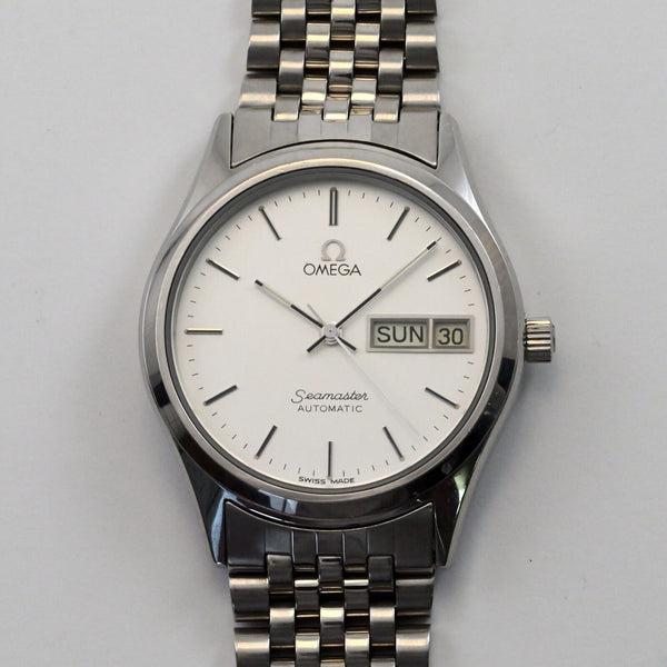 Vintage 1984 Omega Seamaster Cal.1020 Date Silver Dial Automatic Ref.166.0279