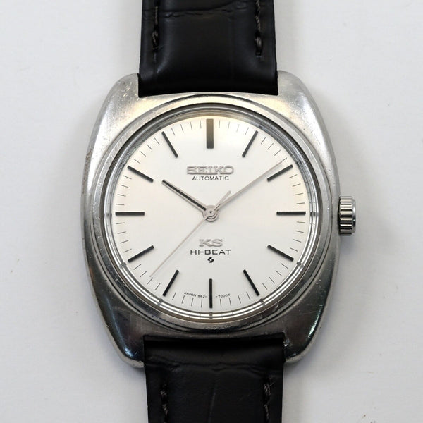 Vintage 1970 King Seiko hi-beat silver Dial Cushion Case automatic Ref.5621-7000