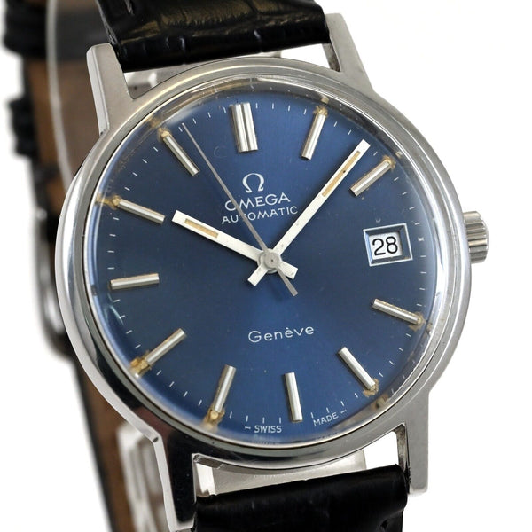 OMEGA Geneve Cal.1012 Blue Dial Automatic Men's Watch Ref.166.0163