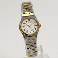 Seiko women Round Shape watch 23mm Roman white Tone Dial quartz Ref.1221-0040