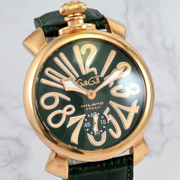 GaGa MILANO MANUALE48 5011.04S Green Dial Men Wristwatch hand winding