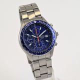 SEIKO Flightmaster Chronograph Date Blue Dial Quartz Mens Watch Ref.7T92-0CF0