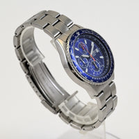 SEIKO Flightmaster Chronograph Date Blue Dial Quartz Mens Watch Ref.7T92-0CF0