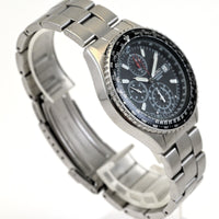 SEIKO Flightmaster Chronograph Date Black Dial Quartz Mens Watch Ref.7T92-0CF0