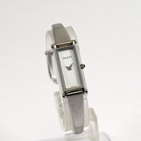 Vintage GUCCI 1500L Quartz 12mm Silver Square Women Watch From JAPAN