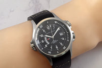 Near Mint HAMILTON Khaki Navy GMT Automatic Men's Watch Ref.H776152 w/Box