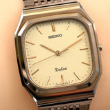 [Near Mint] Vintage SEIKO DOLCE 8N41-5120 Tungsten Carbide Square Case Quarts