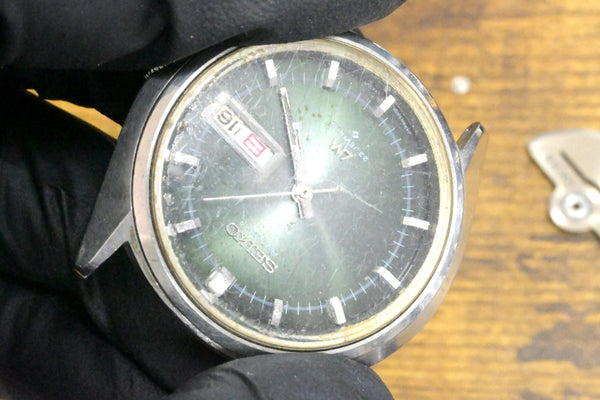 For Parts SEIKO LORDMATIC Ref.5606-7191 Runs Actually Poor Quick Set Bad