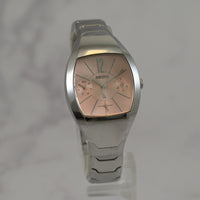 Seiko Lukia women tonneau Shape watch 28mm pink Tone Dial quartz Ref.5Y89-5A20