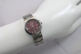 Seiko Lukia women Round Shape watch 28mm Red Tone Dial quartz Ref.7N82-6E00