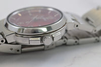 Seiko Lukia women Round Shape watch 28mm Red Tone Dial quartz Ref.7N82-6E00