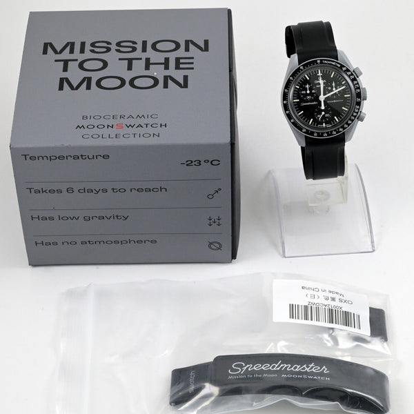 Swatch x Omega Mission to the Moon Black Unisex Adult Watch - S033M100 w/Box