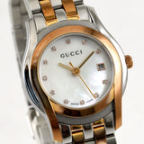 Exc+5 Gucci 5500L Stainless Steel MOP Diamond Dial Ladies Watch