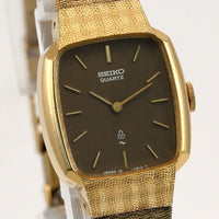 Vintage 1978 SEIKO women QUARTZ Square shape Brown Tone Dial Gold filled 16-5320