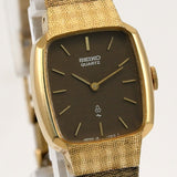 Vintage 1978 SEIKO women QUARTZ Square shape Brown Tone Dial Gold filled 16-5320