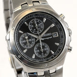 SEIKO Quartz Chronograph Black Tone Dial Men's Watch Ref.7T92-0FN0