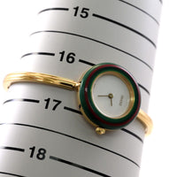 GUCCI Change Bezel Dial 12 colors Women's Gold Watch Bracelet 11/12.2 w/Box