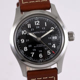 Hamilton Khaki Field H704450 Black Dial Date Automatic Men's Watch w/GranteeCard