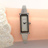 Vintage GUCCI 1500L Quartz 12mm Silver Square Women Watch From JAPAN