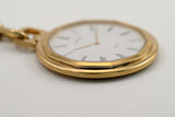 SEIKO LASSALE 40mm white Tone Dial 5mm thin Quartz Pocket watch Ref.9550-5339