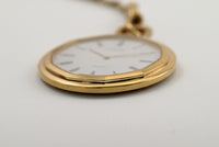 SEIKO LASSALE 40mm white Tone Dial 5mm thin Quartz Pocket watch Ref.9550-5339