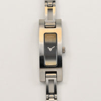 Vintage GUCCI 3900L Quartz 12mm Black/Silver Square Women Watch