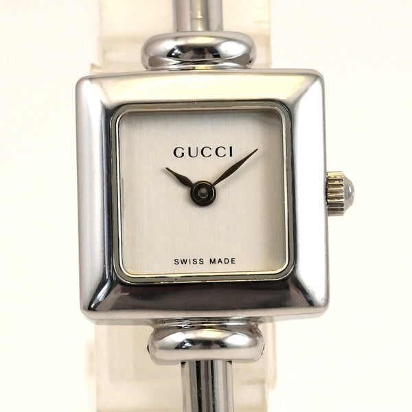 Exc+5 Vintage GUCCI 1900L Quartz 19mm Silver Square Women Watch w/Box