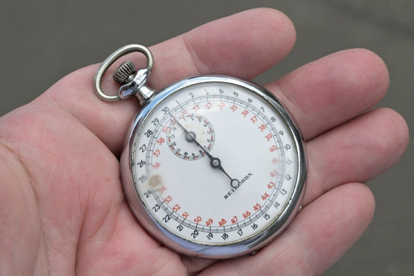 Vintage Seiko "SEIKOSHA" Stopwatch Pocket Watch Mechanical Manual  Nickel case