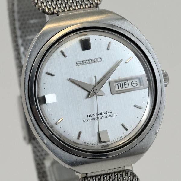 Vintage SEIKO BUSSINESS-A 27Jewels Silver Dial Automatic Cal.8346A Ref.8346-7000