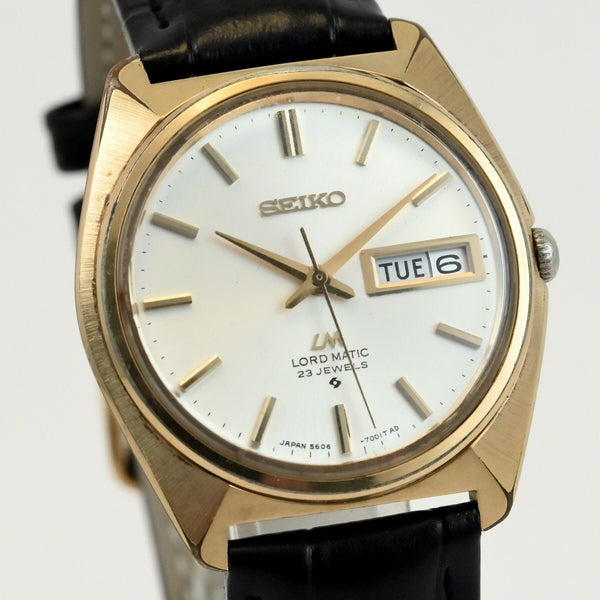 Vintage SEIKO LORDMATIC 23J Silver Dial Automatic Ref.5606-7000 Working