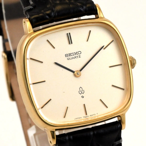 SEIKO Chariot QUARTZ 30mm Square Shape Gold-Filled Case Ref.7820-5050